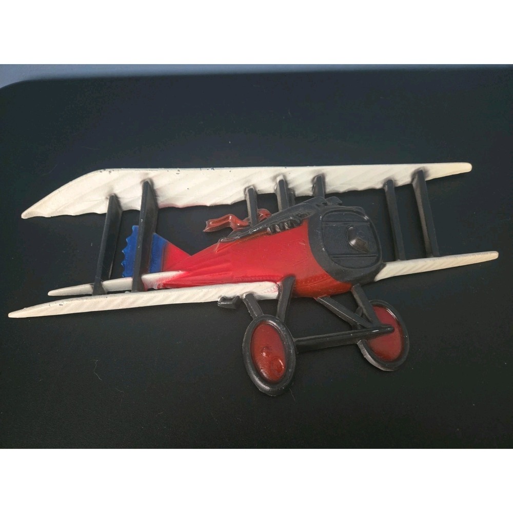 Vintage Sexton USA 1975 Cast Iron Air Plane Wall Hanging Decor Red &‎ White 11x6